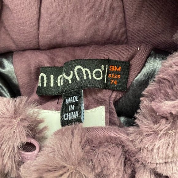 Minymo faux fur hooded baby bunting pant set SIZE 9 MONTHS - Picture 3 of 4